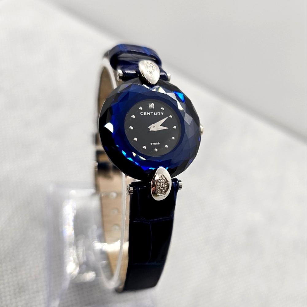 CENTURY TIME GEM MOGUL Sapphire Diamonds 18-K. white gold Ladies Watch